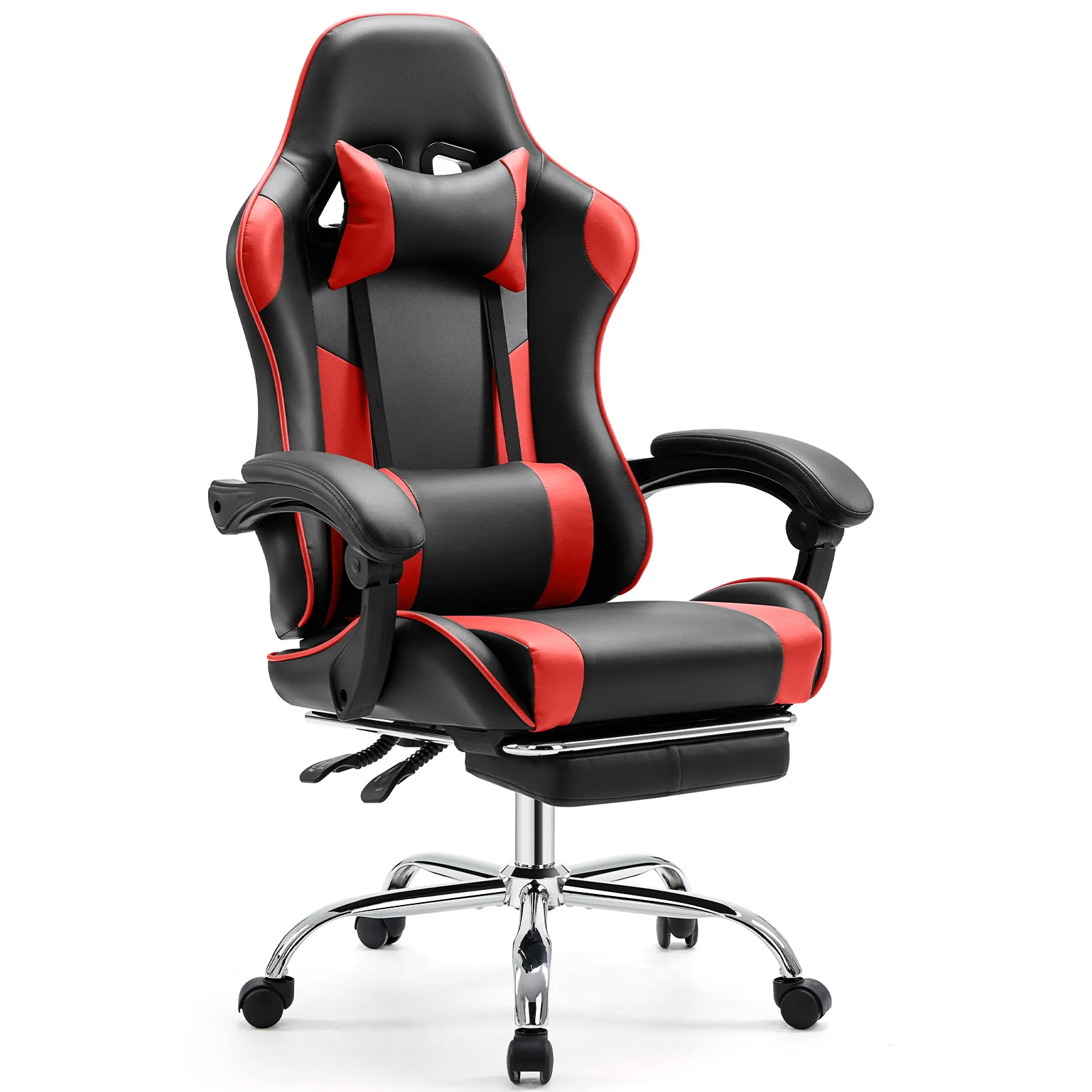JHK Ergonomic Racing Gaming Chair Adjustable Swivel PU Leather with Headrest and Lumbar Support For Office Computer Living Room - Image 7