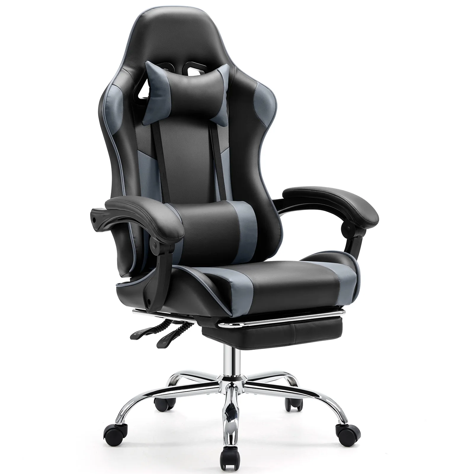 JHK Ergonomic Racing Gaming Chair Adjustable Swivel PU Leather with Headrest and Lumbar Support For Office Computer Living Room - Image 11