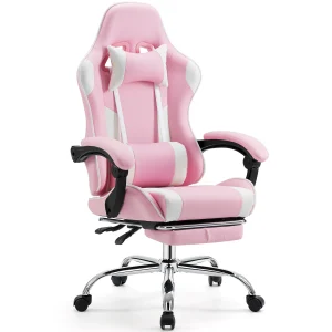 JHK Ergonomic Racing Gaming Chair Adjustable Swivel PU Leather with Headrest and Lumbar Support For Office Computer Living Room - Thumbnail Image 10