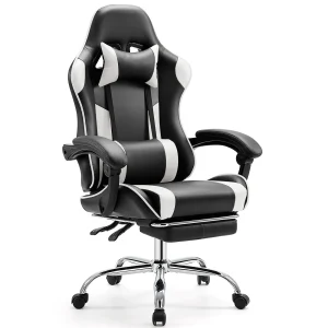 JHK Ergonomic Racing Gaming Chair Adjustable Swivel PU Leather with Headrest and Lumbar Support For Office Computer Living Room - Thumbnail Image 8