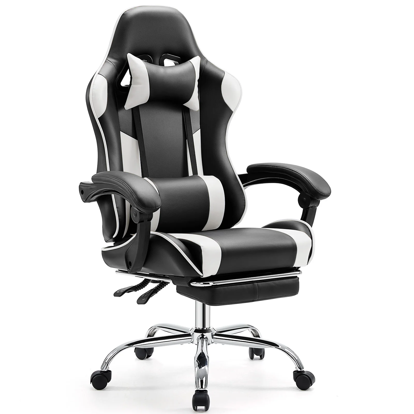 JHK Ergonomic Racing Gaming Chair Adjustable Swivel PU Leather with Headrest and Lumbar Support For Office Computer Living Room - Image 8