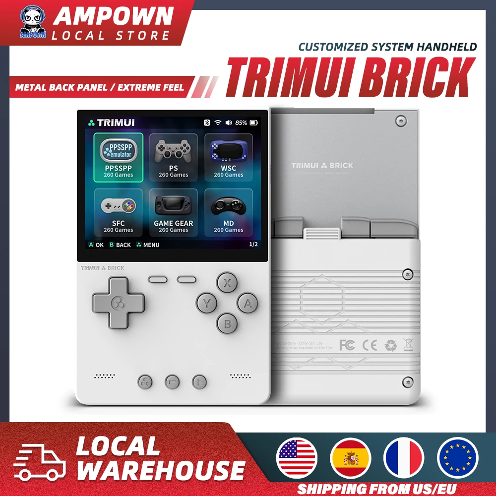 TRIMUI BRICK Handheld Game Console 3.2'' IPS Screen Linux System Trimui UI Metal Back Panel Key LED Lighting Free Keycap Gifts - Image 1