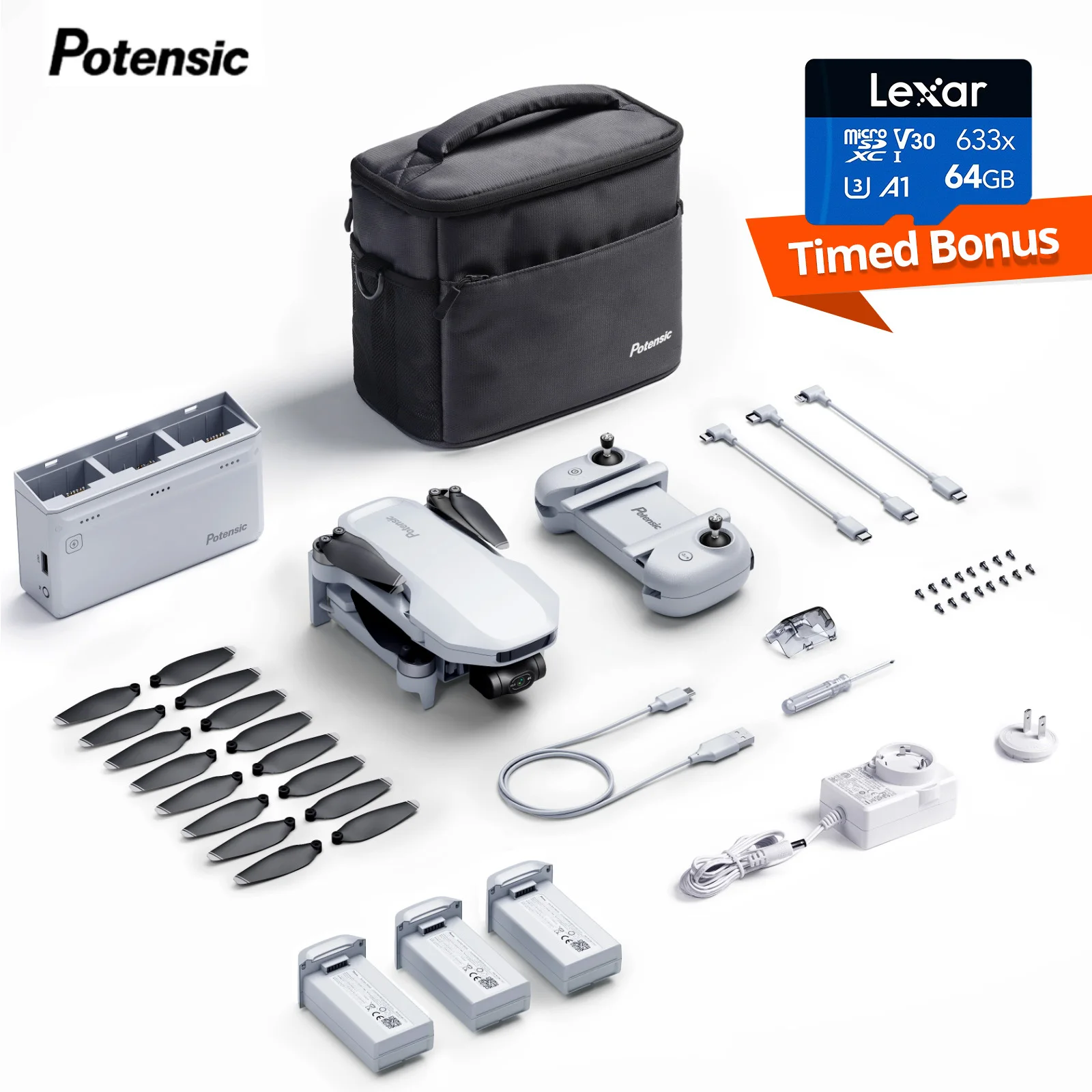 Potensic C0 4K GPS Professional Drone Max 6-KM, 3-Axis Gimbal, Visual Tracking, QuickShot, Under 249g, Return to Home-ATOM - Image 1