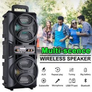 Portable 3000W Bluetooth Speaker Subwoofer Heavy Bass Sound System Party DJ karaoke Remote &MIC - Thumbnail Image 2