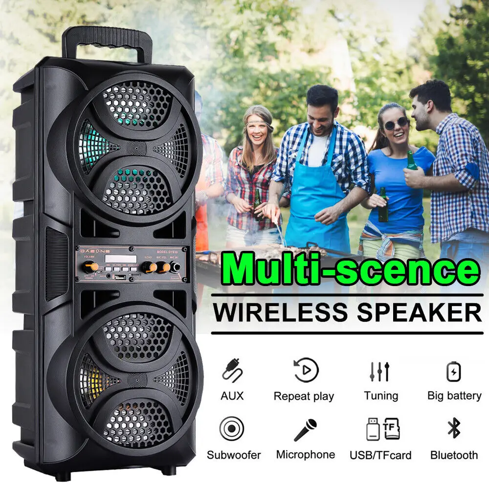Portable 3000W Bluetooth Speaker Subwoofer Heavy Bass Sound System Party DJ karaoke Remote &MIC - Image 2