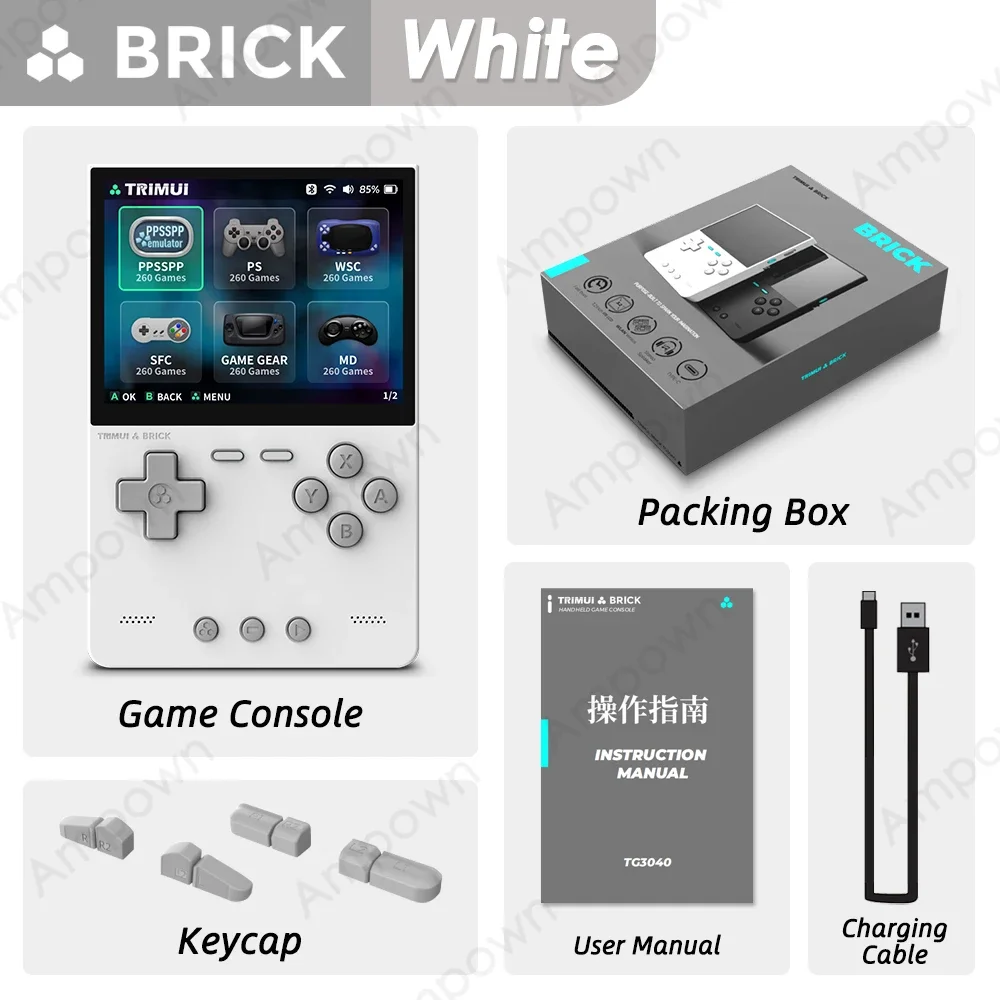 TRIMUI BRICK Handheld Game Console 3.2'' IPS Screen Linux System Trimui UI Metal Back Panel Key LED Lighting Free Keycap Gifts - Image 9