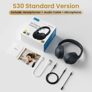 HAYLOU S30 Wireless Bluetooth 5.4 Headphones 43dB Adaptive Noise Cancelling Headsets 40mm Driver 80H Playtime Earphones - Thumbnail Image 11