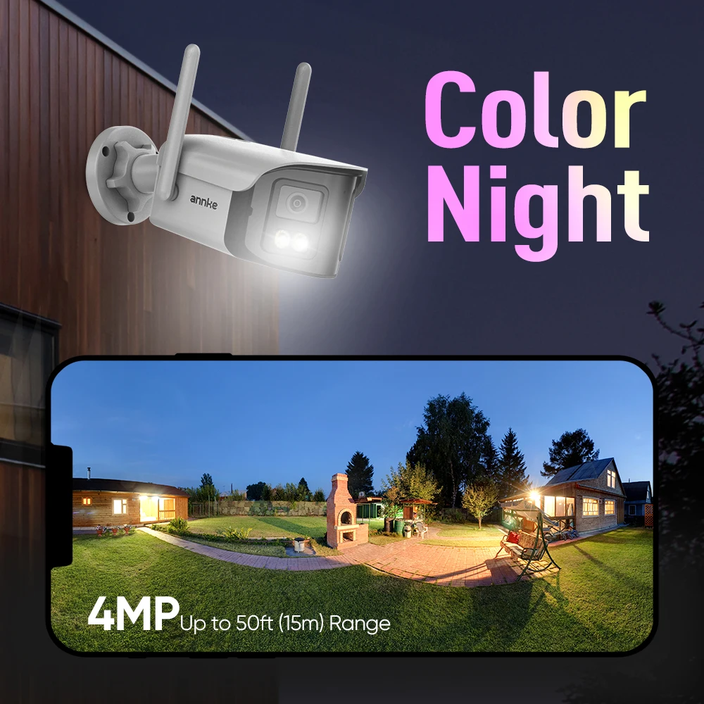 ANNKE Wireless Security Camera System 4CH NVR 4MP Dual Lens WiFi6 Outdoor CCTV Kit Home Surveillance with Alexa - Image 4
