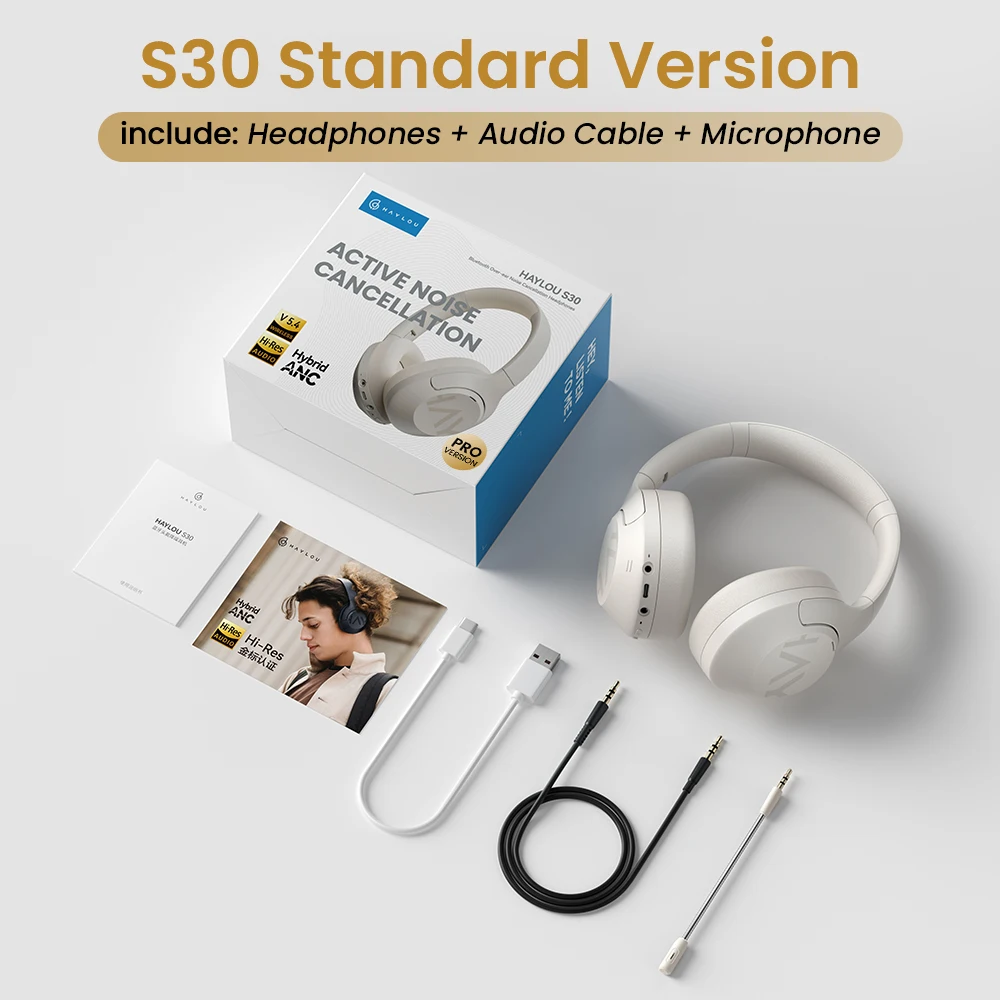 HAYLOU S30 Wireless Bluetooth 5.4 Headphones 43dB Adaptive Noise Cancelling Headsets 40mm Driver 80H Playtime Earphones - Image 12