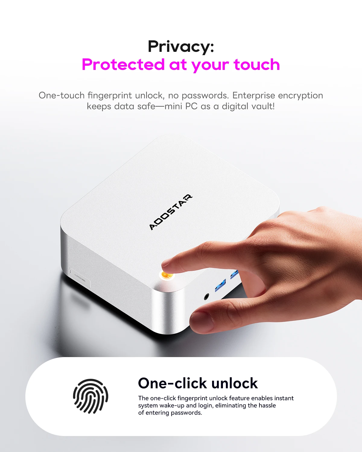 Aoostar Maco 6850H Mini Pc, Amd Ryzen 7 Pro 6850H 8C16T, 24Gb Lpddr5, 1Tb Pcie 4.0 Ssd, Hdmi+Dp+Usb4, Wifi 6, 2.5g Lan, Windows 11 Pro - Image 4