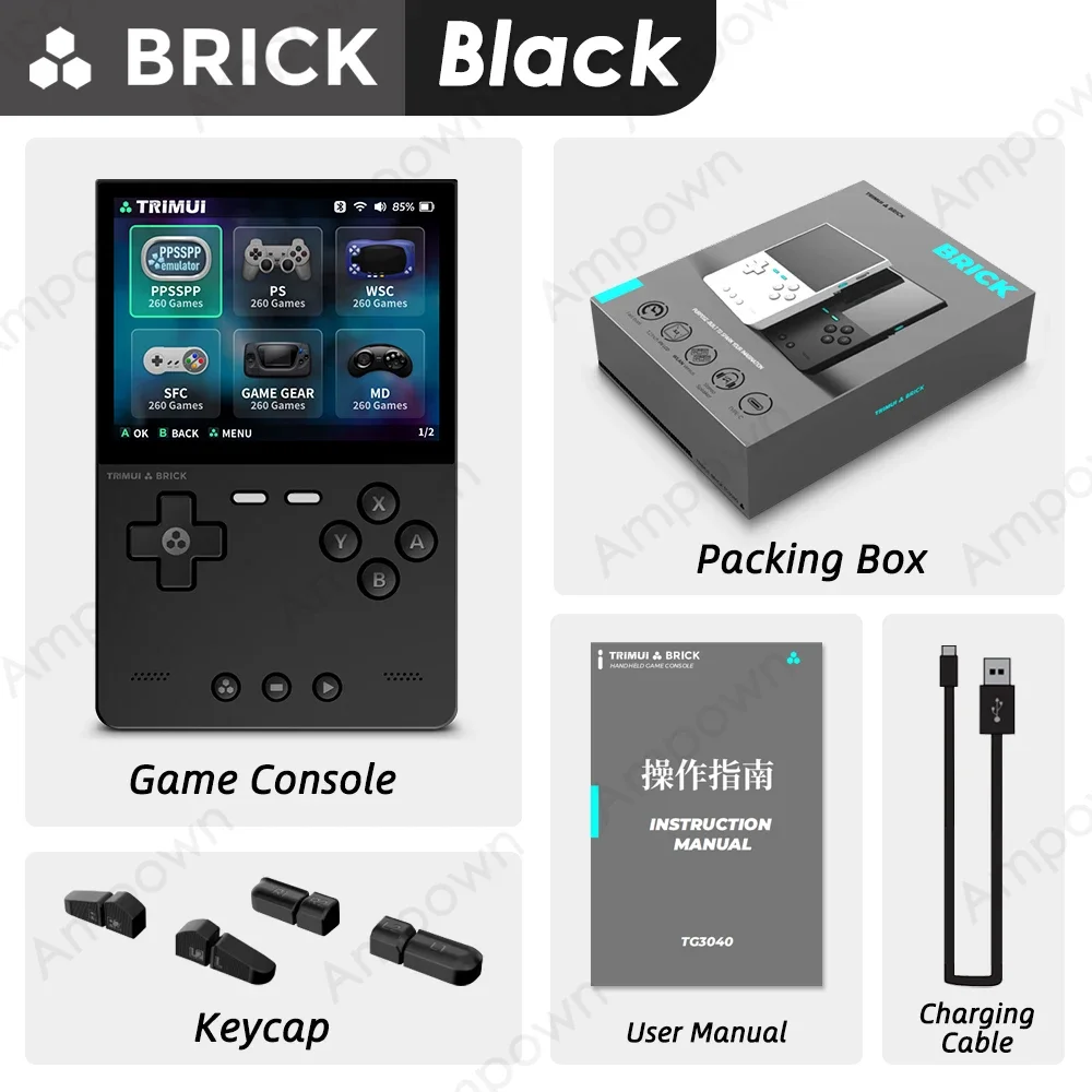 TRIMUI BRICK Handheld Game Console 3.2'' IPS Screen Linux System Trimui UI Metal Back Panel Key LED Lighting Free Keycap Gifts - Image 7