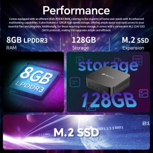 SOYO Mini PC Y5 PLUS Intel I7 4th Gen 8GB RAM 128GB ROM Y5 Air I5 4th GenWindows 11 Pro WiFi BT4.2 Office Desktop Computer HDMI*2 RJ45*1 USB3.0*4 3.3GHZ 4K 60fps UHD Graphics 5000 HDMI VGA Dual Display Silent Cooling VESA Mount - Thumbnail Image 7