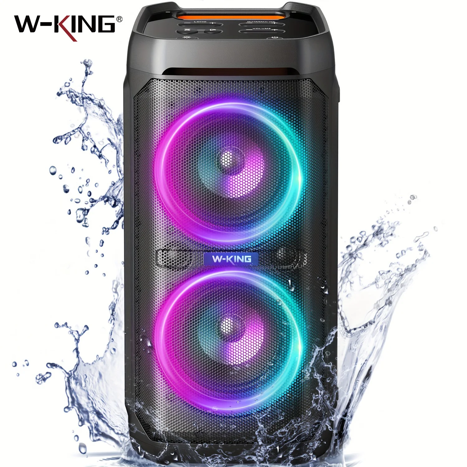 W-KING T11 Bluetooth Speakers,100W RMS, IPX6 Waterproof, BT 5.3 Portable Party Boombox Wireless Deep Bass/115dB Loud Massive Sound - Image 1
