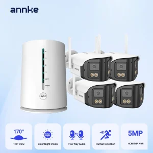 ANNKE Wireless Security Camera System 4CH NVR 4MP Dual Lens WiFi6 Outdoor CCTV Kit Home Surveillance with Alexa - Thumbnail Image 2