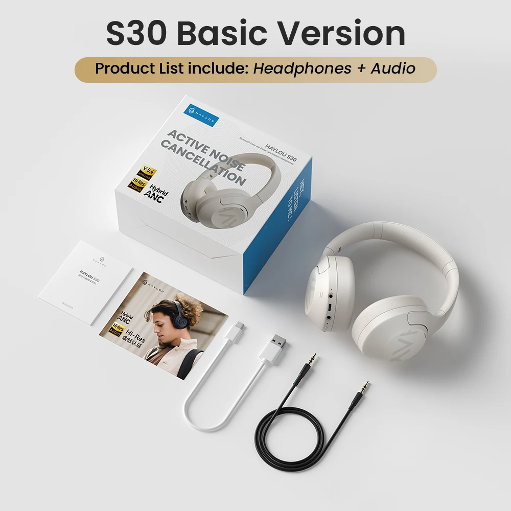 HAYLOU S30 Wireless Bluetooth 5.4 Headphones 43dB Adaptive Noise Cancelling Headsets 40mm Driver 80H Playtime Earphones - Image 14
