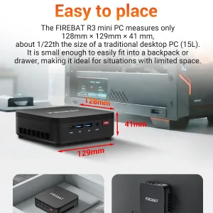 Firebat R3 Mini Pc Amd Ryzen7 7730U Ryzen5 7430U Ryzen3 4300U Lpddr4 16Gb Ram M.2 SATA 512Gb Ssd Wifi6 Bt5.2 1000M Lan Windows11 Portable Desktop Computer - Thumbnail Image 4