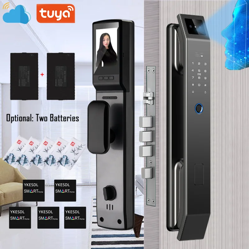 3D Face Recognition Unlock Digital Door Lock With Camera FIngerprint Password Unlock Keyless Electronic Door Lock - Image 1