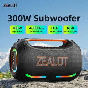 ZEALOT ZE41 Bluetooth Speaker, 300W RMS Peak 400W, High Volume Deep Bass, 48000mAh Battery, RGB Light, Waterproof