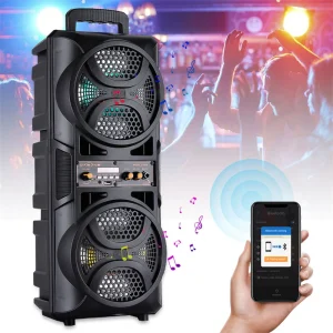 Portable 3000W Bluetooth Speaker Subwoofer Heavy Bass Sound System Party DJ karaoke Remote &MIC - Thumbnail Image 3